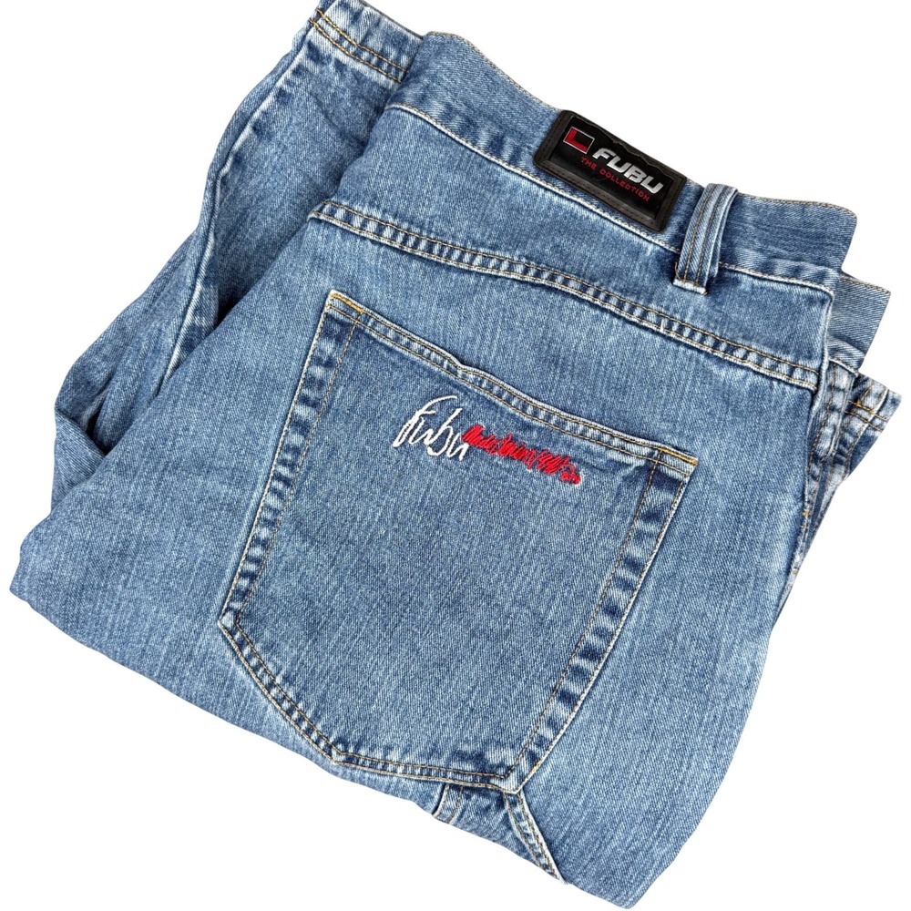 Vintage FUBU Jorts Size‎ 44 Hidden Pockets Cargo Shorts Y2K Streetwear Hip Hop
